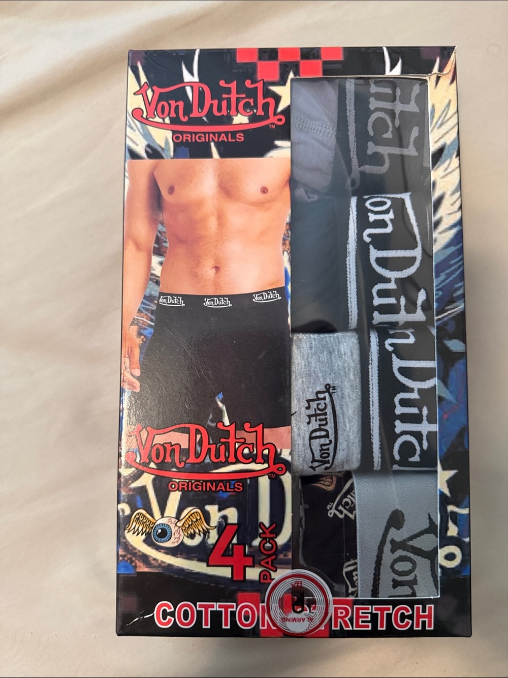 Von Dutch Men's Boxer Briefs Pack in Black & Gray